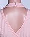Bigyonger Women's Summer Halter Sleeveless Backless Sexy Mini Bandage Dress,Pink,Small