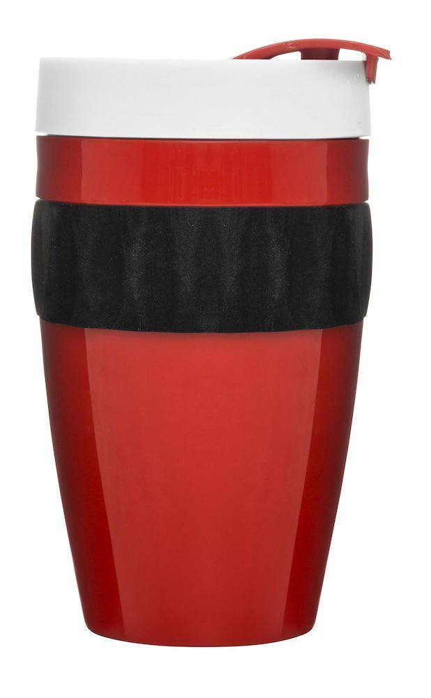 Sagaform To Go Mug red/Black/White, Multicolour, 7.7 x 7.7 x 13.5 cm