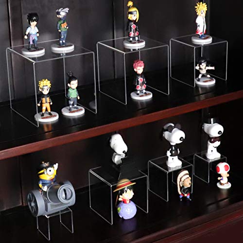 image for NIUBEE 2 Set Acrylic Risers Display for Funko POP Figures,Clear Cake S