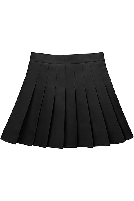 Womens Girl High Waisted Pleated Tennis Skirt A-Line Mini Skater  