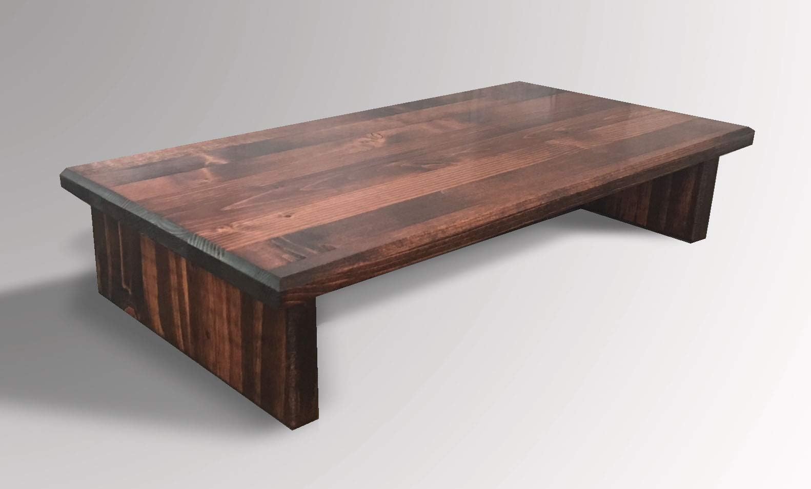 Monitor Stand P3/4RM20-4 Pine Red Mahogany 20 x 11.5 x 4.75 TV Wood Shelf Riser Furniture Desk Assembled Made in USA New