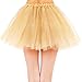 YoungLove Women's Classic 3 Layered Tulle Sparkling Sequin Tutu Skirt, Golden