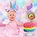 Unicorn Party Supplies | Gaint Unicorn Balloon | Party Favors with 26 Colorful Latex, Mylar Balloons, Birthday Banner, Unicorn Horn Glitter Headband, Air Pump & String in Box