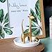 NIKKY HOME Giraffe Ring Holder Metal Earring Organizer Ring Dish Hanging Jewelry Stand Necklace Earring Display with Decorative White Dish Gold and White