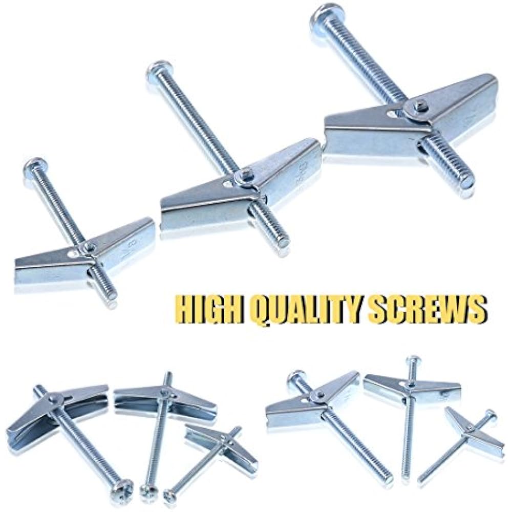 Swpeet Assorted 24 Pcs Toggle Bolt And Wing Nut For Hanging Heavy Items