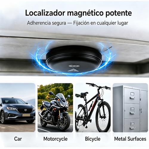 GPS Car Tracker, Magnetic Smart Tag Tracker, Hidden Tracker Locator, No Subscription, Waterproof IP67, Compatible with iOS and Android, for Vehicles/Keys/Motorcycle/Luggage/Kids/Wallet-Black