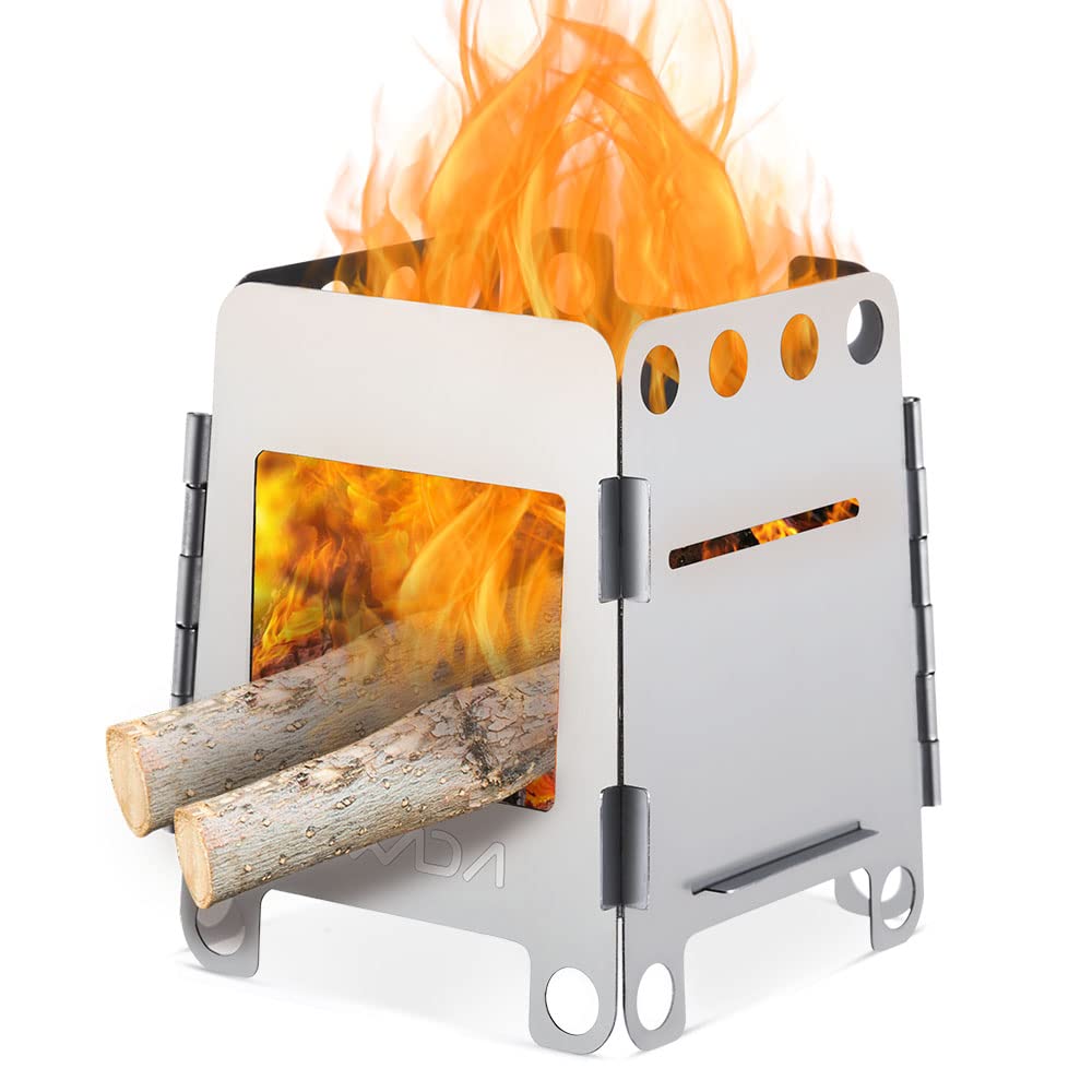 Camping Stove Lixada Portable Stove Wood Burner Stove Stainless Steel Outdoor Picnic BBQ Backpacking Stove