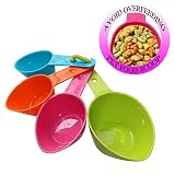 RYPET Dog Food Scoop Set of 4 - Plastic Measuring Cups for Dog, Cat and Bird Food (Random Color)