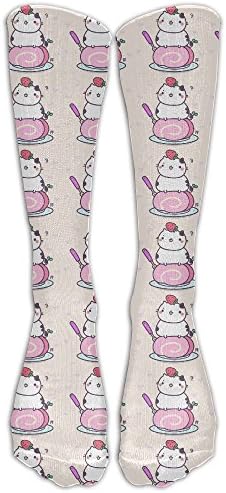 Fun Strawberry Roll Cake Cats Unisex Tube Socks Knee High Sports Crew Fashion Novelty Crew Fashion Novelty Socks Underwear Tube Socks Knee High Sports