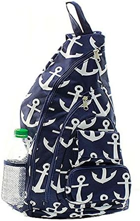 Nautical Anchor Large Sling Backpack Navy Blue