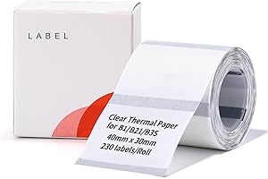NIIMBOT Label Maker Tape, 1.57" x 1.18" (40×30 mm) Printer Sticker Paper with Self-Adhesive for B1/B21/B3S/K3 Label Maker,1 R