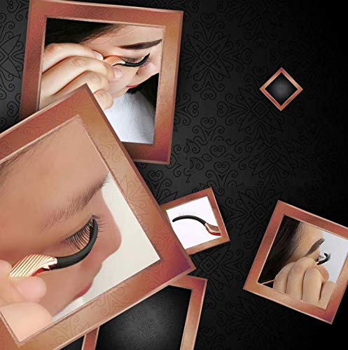 DNHCLL Stainless Steel False Eyelashes Applicator Tool Portable Eyelash Extension Tweezers Remover Clip Nipper(Rose Gold)