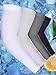 8 Pairs Unisex Ice Silk Arm Sleeve Sun Protection Cooling Sleeves for Men Women Kid Tattoo Cover Up Riding Outdoor (Black, White, Grey, Dark Grey, Adult Size)