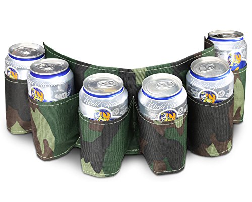 Camouflage beer belt, holds 6 cans or bottles - ²dy6vz