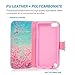 MOLLYCOOCLE iPod Touch 6 Case, Cherry Blossoms Pattern PU Leather Wallet Flip Case with Credit Card ID Holders TPU Soft Bumper Ultra Slim Purse Pockets Cover Case for iPod Touch 5