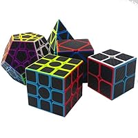 Mei00USpeacock Black Carbon Fiber Series Magic Cube 2Nd Order 3Rd Order Pyramid Magic Cube Combination Children
