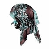 Mchoice Women Printing Cancer Chemo Hat Beanie Scarf Turban Head Wrap Cap (D)