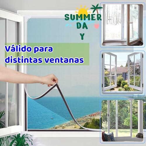 Mosquito Nets for Magnetic Windows 150 × 180cm Fiberglass Mesh, Window Frame with Full Magnetic Band, Cuttable Magnetic Window Mosquito Net