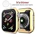 ZONEYILA Compatible with Apple Watch Case 44mm 40mm Screen Protector Cover,Series 4 New iWatch Overall Protective Case TPU HD Clear Ultra-Thin Cover (Gold CASE, 40mm)