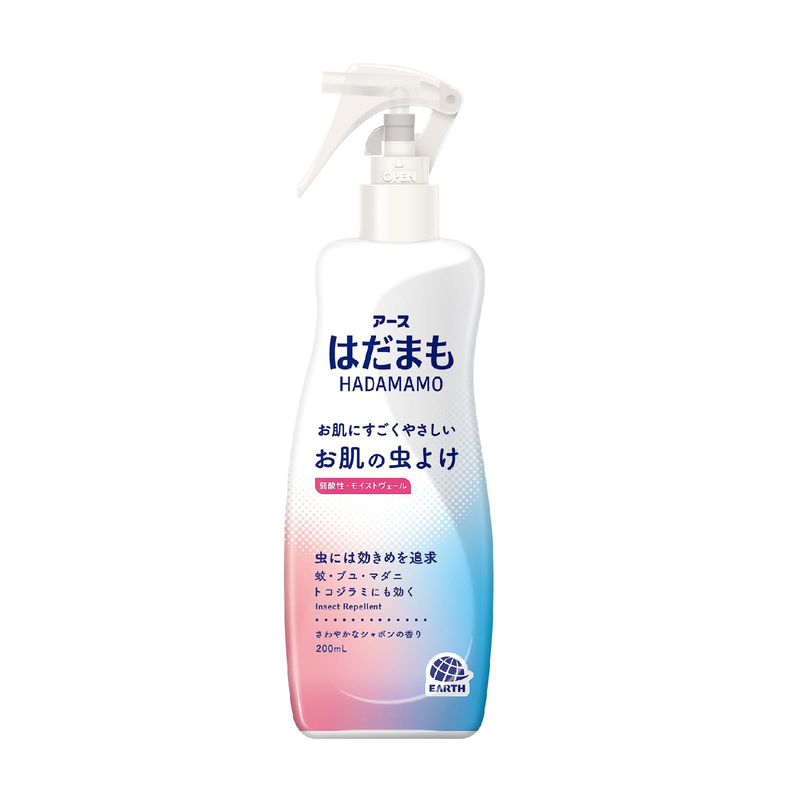 はだまも お肌の虫よけ ミスト 200ml 虫除けスプレー 顔 体 お肌にやさしい 弱酸性 4種のうるおい成分たっぷり 虫よけスプレー 蚊 トコジラミ商品画像
