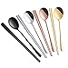 Buyer Star 4 Set Chopsticks Spoon Set, 4 Color Reusable Metal Stainless Steel Korean Chopstix Spoon Set Christmas Gift