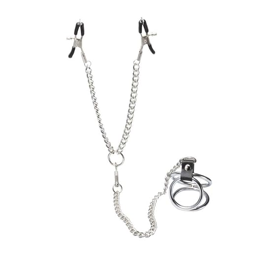 Männlich Brustklammer mit Sicherungsring SM Bondage-Kette/Halbkörperkette erotisch SM BDSM Sexspielzeug für Männer und Frauen
