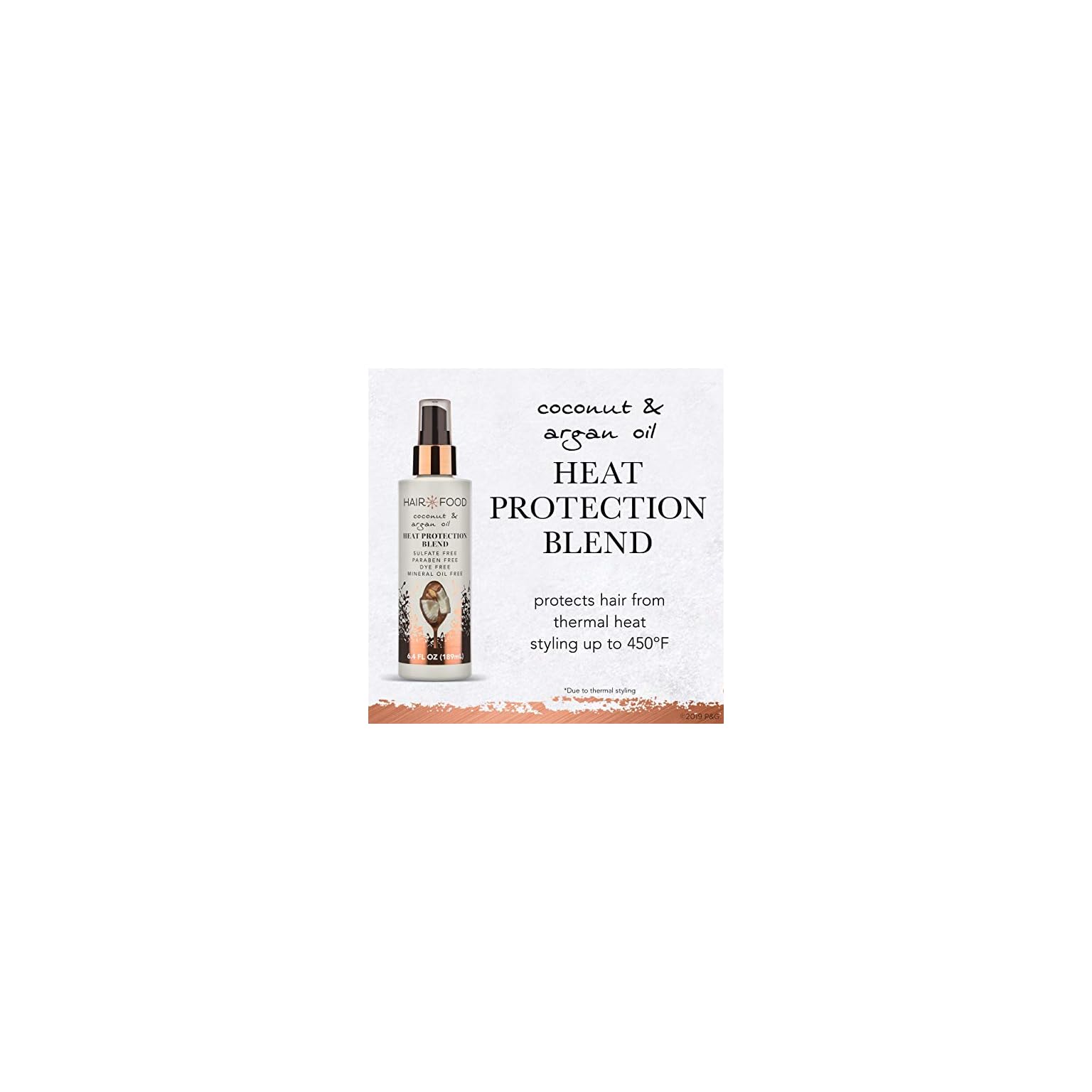 Hair Food Coconut & Argan Oil Heat Protectant Spray, Up to 450