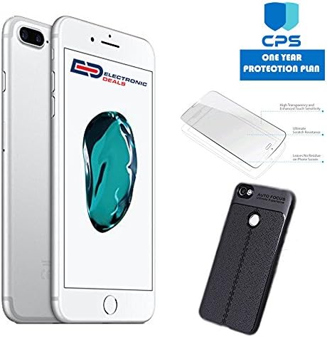 Apple iPhone 7 Plus GSM Unlocked (Certified Refurbished) w/ "ED Bundle" - $99 Value (Bundle Includes: ED Premium Case + Screen Protector + 1 Year Extended CPS Limited Warranty) (Silver, 256GB)