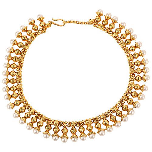 Adiva bridal wedding white copper leg payal anklet for …