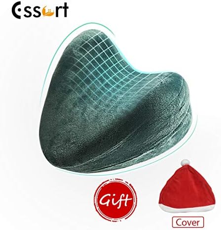 Essort Knee Pillow Leg Pillow, Memory Foam Heart Shape with Removable Cover Red Green Knee Pillow Pad, Gift for Mom Girlfriend 24.5 x 25 x 14 cm