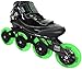 VNLA Loco Verde Roller Blades/Adult Rollerblades Women - Adjustable Inline Skates for Women - Patines Roller Skate Blade - Rollerblades Men (Black/Green)