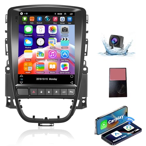 【8 Core 4+64G】 Hodozzy Carplay Car Radio for Opel Astra J/Buick Excelle 2009-2015, 9.7 Inch Touch Screen Android Car Radio with Android Auto/WiFi/GPS/RDS/FM/Bluetooth/USB/DSP+Reversing Camera