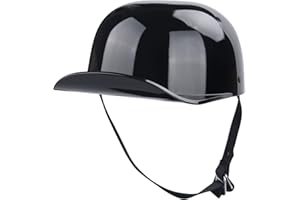 Uchoose Baseball Style Cap Motorcycle Helmets Matte Black Unisex-Adult Helmet for Adults Motorcycle Motorbike Moped Street Bike DOT Approved
