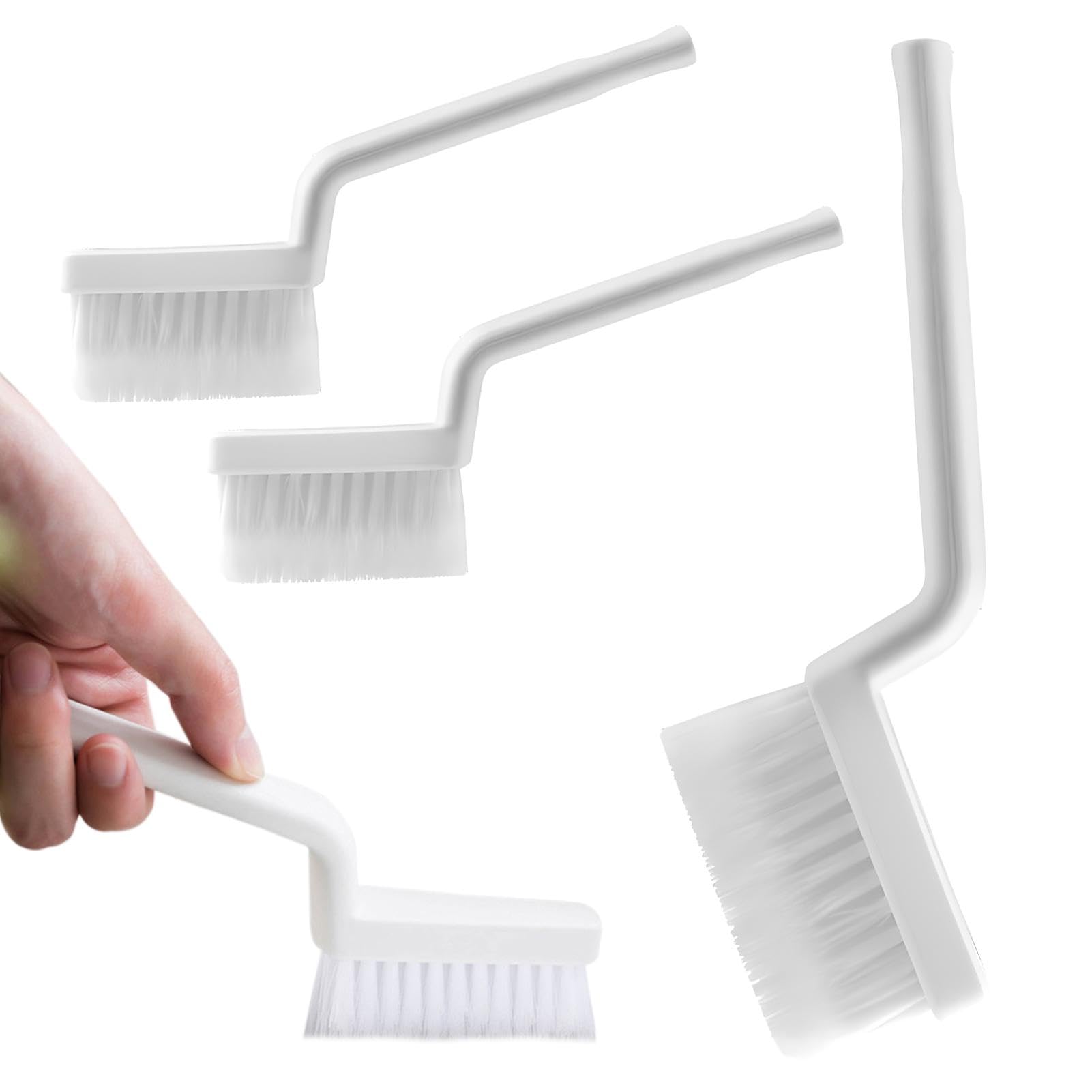 3Pcs Grout Cleaning Brush,Detail Cleaning Brush Set,Home Tile & Grout Brush for Edge, Crevice Cleaning(Size:White)