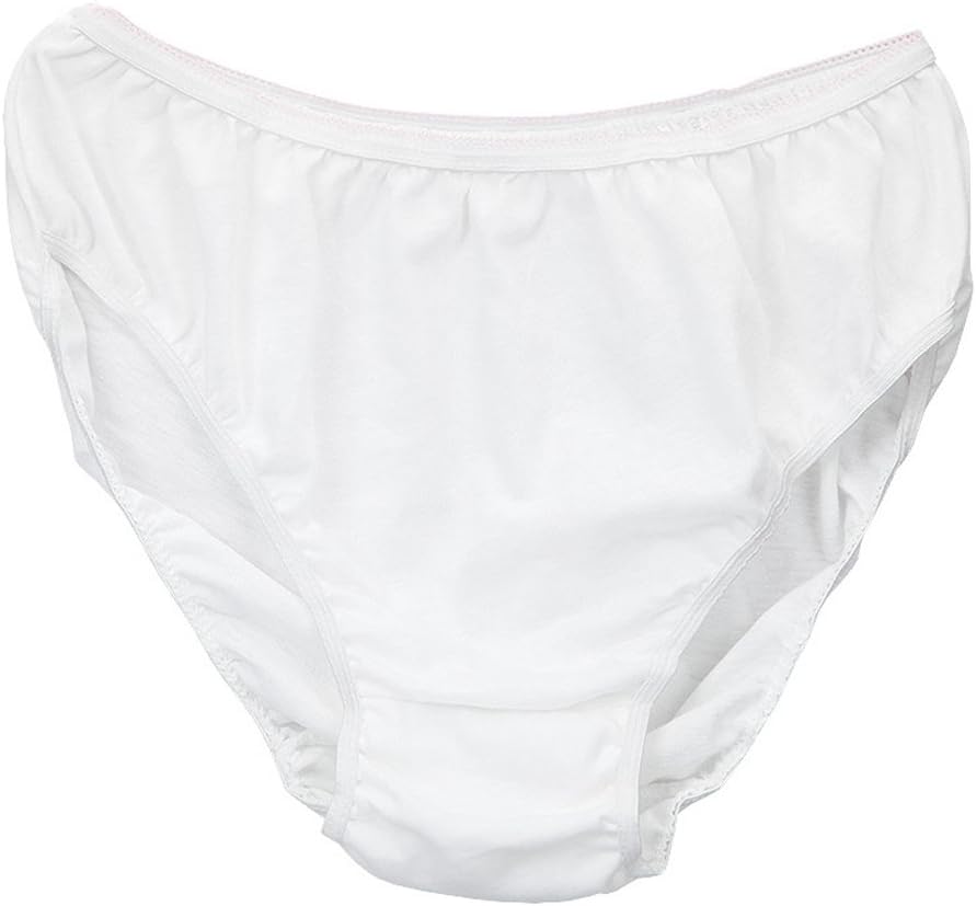 BZY1 Disposable Hospital Pants - 4 Packs Premium 100% Cotton Elastic Knickers for Women - Travel/Prenatal / Postpartum y/Hospital Bag/Emergencies/ Maternity Panties (UK 10/12)