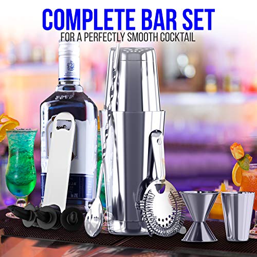 NutriChef Mixology Barkeeper-Cocktail-Shaker-Set – 15 & 850 ml Edelstahl-Cocktail-Bar-Set – Essentials Martini Making… – Bild 7