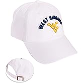 Desert Cactus West Virginia University Baseball Hat WVU Mountaineers Brimmed Embroidered Hats Cap Adjustable Cloth Strap Adult (Style D1) White