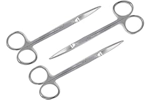 Iris Micro Dissecting Lab Sharp Scissors, 4.5" Fine Point Straight, Stainless Steel (Pack of 3)