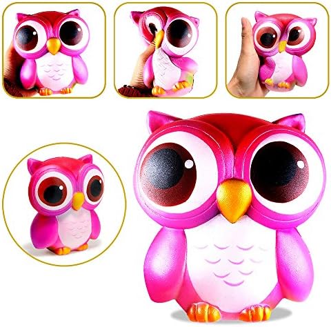 Anwish Red Owl Squishies Slow Rising Soft Squishies Charms Fun Toys for Stress Relief and Time Killings Fun Toys for Stress Relief and Time Killing