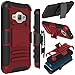 J1 2016 Case, Zenic(TM) Hybrid Full-Body Protective Case Cover with Kickstand & Belt Clip Holster Combo for Samsung Galaxy J1 J120 (4.5 inch) / Amp 2 / Express 3 / Luna 2016 (Red/Black)