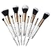 Marble Makeup Brush Set, Zodaca 10-piece Professional Stylish Eyeshadow Foundation Concealer Contour Cosmetic Travel Brush Kit with Wooden Handles
