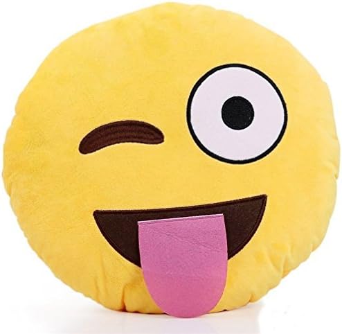 32cm Funny Emoji Emotion Cushion Pillow PP Coton Staffed Pillow Toy, 13 Styles (Naughty Emotion)