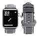 top4cus Compatible with Apple Watch 38mm 42mm 40mm 44mm Genuine Leather Strap Series 4 Series 3 Band for Men and Women (42mm, Unique Gray)