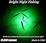 Bright Night Fishing 25ft Cord Battery clamp Under Water Green Led 15000 Lumens Night Fishing 300 LED Green Salt Fresh Water Dock Light Boat Crappie 12v dc (Optional 110v ac) BR:15000