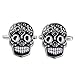 Three Keys Jewelry Stainless steel Black Brass Men's Skull Cufflinks