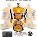 Battery Operated Bump and Go Transforming Toys for Kids -Auto Transforming Auto Robots Action Figure and Toy Vehicles - Realistic Engine Sounds & Beautiful Flash Lights (Yellow Racing Car)