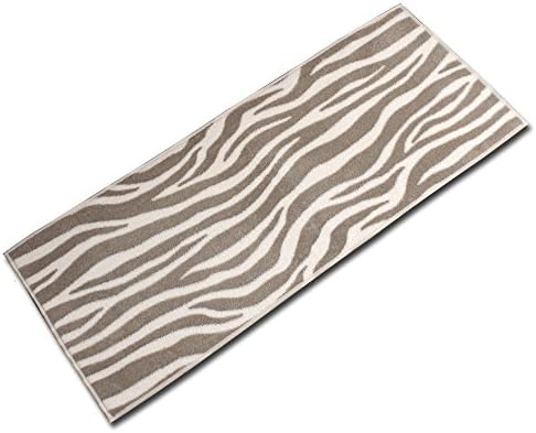 Gebra Graybeige Area Rug, Kitchen Mat, Door &amp; Bath Mat Bath Rug , Decorative, Stylish Designs (43x17)