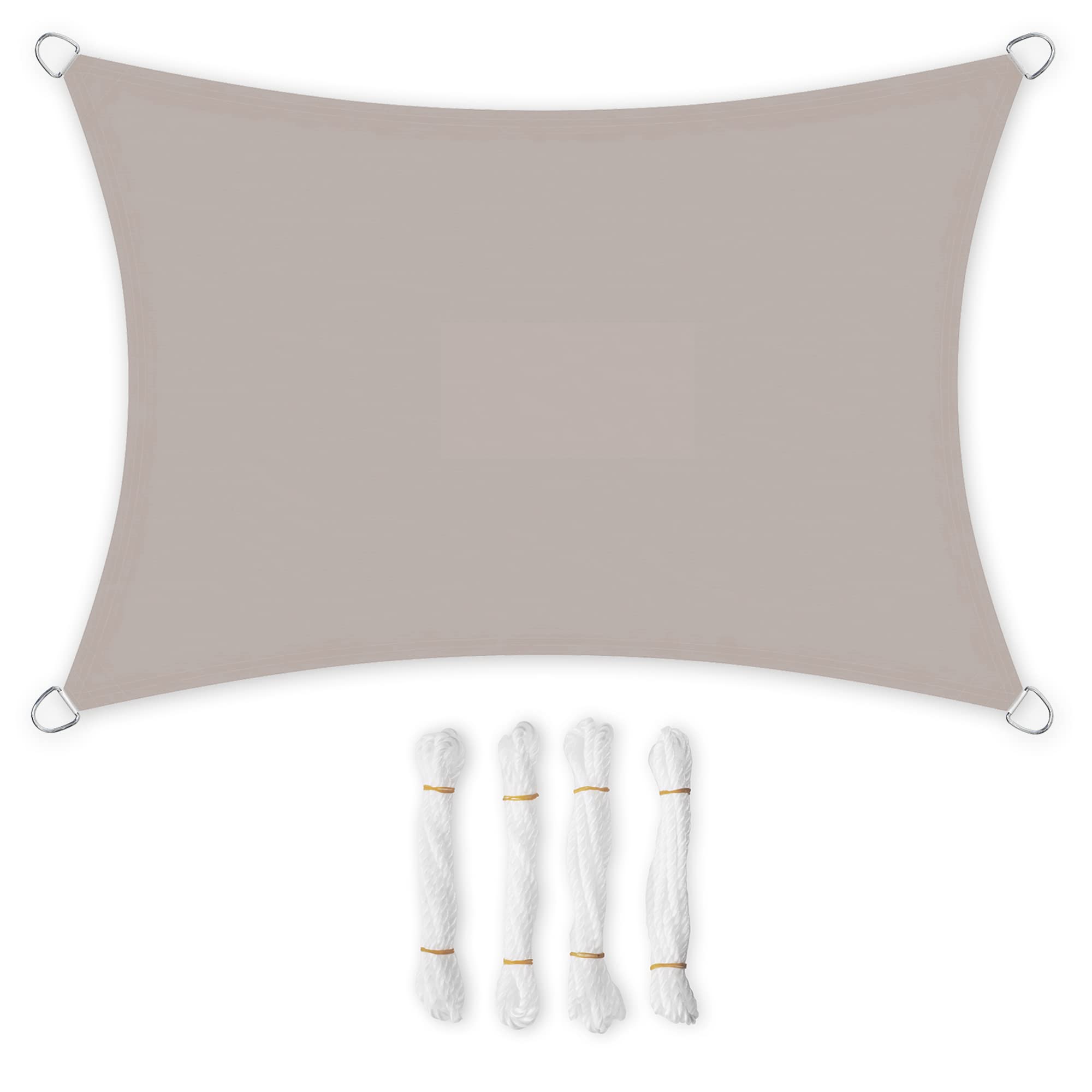 SONGMICS 2 x 3 m Sun Sail, Water-Resistant to at Least 1000 mm, 93% UV-Protection Sun Shade Sail in Tear-Resistant Polyester, Weatherproof, for Garden Patio, Terrace, Camping, Taupe GSH23TP