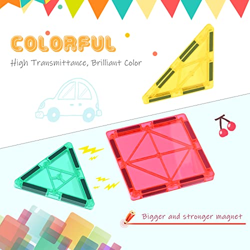 Katiago Magnetic Construction Kids Toy 100 Pieces Educational Building Game Gift for Boys and Girls Magnetic Toys Stronger Blocks Building Games STEM 3 Years +