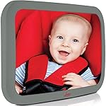 Baby Backseat Mirror For Car - Largest and Most Stable Mirror with Premium Matte Finish - Crystal Clear View of Infant in Rear Facing Car Seat - Safe, Secure and Shatterproof